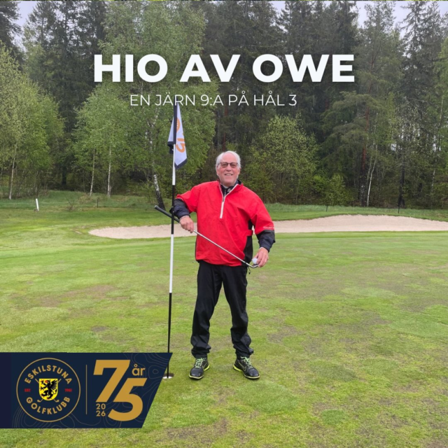 💥⛳ HIO-febern lever vidare! 

I måndags slog Owe Andersson till med en fantastisk hole in one på hål 3 –  med en järn 9:a. 🎯👏 
Hål 3 där greenen omringas av två lockande bunkrar som gärna fångar upp slagen men Owe träffade helt rätt – och behövde bara ett slag! 

Stort grattis till en riktigt imponerande prestation ⭐ 
Din HIO-tavla produceras nästa vecka och vi kontaktar dig så fort den är klar Owe!

#eskilstunagolfklubb #meränbaraengolfklubb #hiofeber2025