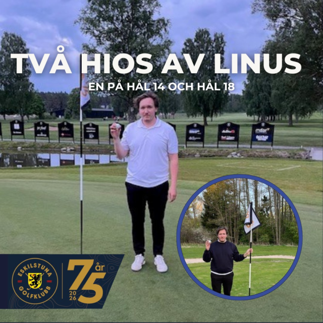 💥⛳ Två hole in ones på samma månad – vilken bedrift!
24-årige Linus Hulldin har gjort något som de flesta golfare bara drömmer om. Inte en, utan två hole in ones under maj månad! 🎯🔥

Den första kom den 9 maj på hål 14. Sedan slog han till igen den 30 maj – den här gången på vårt signaturhål, hål 18. Att göra en HIO är svårt nog. Att göra två på mindre än en månad är något alldeles extra och en prestation som verkligen förtjänar att uppmärksammas. 👏

Stort grattis Linus till två fantastiska slag och en minst sagt minnesvärd månad!
HIO-tavlorna produceras nästa vecka och vi återkopplar så snart de är klara. ⭐
#eskilstunagolfklubb #meränbaraengolfklubb #hiofeber2026