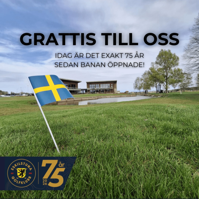 Den 4 juni 1951 öppnade vi portarna till det som skulle bli 75 år av golf, gemenskap, vänskap och minnen för generationer av golfare.
Sedan dess har tusentals människor spelat sina första hål, firat sina bästa rundor, tävlat, arbetat, skrattat och skapat minnen här hos oss. Mycket har förändrats genom åren, men känslan av gemenskap och kärleken till golfen är densamma.

Idag, exakt 75 år senare, vill vi rikta ett stort tack till alla medlemmar, gäster, anställda, ideella krafter och samarbetspartners som har varit med och format Eskilstuna Golfklubb till den klubb vi är idag. Och firandet har bara börjat! 🎉

Den 22 augusti samlas vi för vår stora jubileumsfest där vi tillsammans uppmärksammar 75 fantastiska år. Biljetterna finns redan ute och vi hoppas få se många av er på plats för en kväll fylld av god mat, underhållning och härlig gemenskap.

Tack för de första 75 åren – nu ser vi fram emot nästa kapitel tillsammans.
#eskilstunagolfklubb #meränbaraengolfklubb
