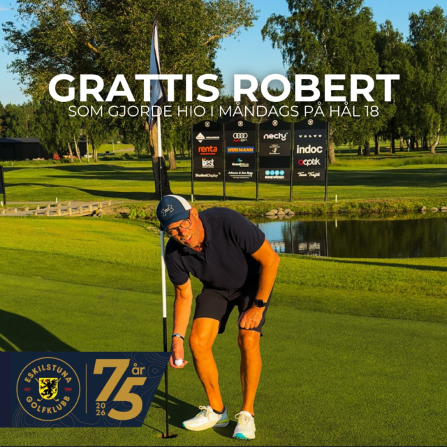 💥⛳ HIO-festen fortsätter!
I måndags var det inte bara Annica som lyckades med konststycket att göra hole in one på hål 18. Även Robert Ström slog ett perfekt slag och fick se bollen försvinna direkt ner i koppen på vårt signaturhål. 🎯👏

Två hole in ones på samma hål, samma dag – det är inte något man ser varje säsong! Stort grattis Robert till en fantastisk prestation och ett golfminne för livet. ⭐

Din HIO-tavla är nu klar och väntar på dig i receptionen.
#eskilstunagolfklubb #meränbaraengolfklubb #hiofeber2026