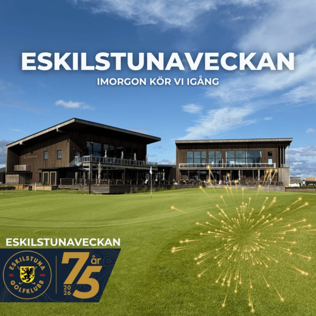 ⛳️🎉 Imorgon är det äntligen dags – Eskilstunaveckan 2026 startar!

En av årets absoluta höjdpunkter på Eskilstuna Golfklubb är här. Under åtta dagar väntar 8 tävlingar, 1 689 starter, massor av spelglädje, god mat, olika spelformer och säkert både sol och regn. Men en sak vet vi redan nu – stämningen kommer att vara fantastisk! 💚
Det är extra roligt att se vilket intresse det finns för veckan. Av årets 1 689 starter kommer 1 338 från våra egna medlemmar, samtidigt som vi välkomnar 351 gäster från hela 49 olika golfklubbar. Varmt välkomna allihop!

Vi håller just nu på att lotta samtliga tävlingar. Vi har dock uppmärksammat att lottningen i vissa fall inte tar hänsyn till önskemål. Om ditt önskemål inte har följts, mejla tavling@eskilstunagk.se så hjälper vårt fantastiska gäng ideella tävlingsledare dig så gott de kan. Tänk på att de gör ett enormt arbete ideellt vid sidan av sina ordinarie jobb, så det kan dröja lite innan du får svar – men alla ärenden hanteras i turordning.

Vi vill också informera om att det för närvarande finns en bugg i Min Golf som gör att startlistan för kanonstarter bara visar förmiddagens startfält. GIT:s support arbetar med att lösa problemet så snart som möjligt.

📍 Under hela veckan sker all incheckning i Swinglab. Dagen före varje tävling skickar vi dessutom ut ett mejl med information inför nästa dags tävling.

På vår hemsida under våra nyheter kommer ett inlägg finnas med länkar till alla tävlingar för de som vill följa tävlingarna på distans.

Till dig som inte spelar någon av veckans tävlingar – vi kommer att öppna upp lediga starttider efter tävlingarna så snart det är möjligt. Håll gärna utkik i Min Golf för aktuellt bokningsläge.
Nu ser vi fram emot en fantastisk vecka fylld av golf, gemenskap och många härliga minnen.
Varmt lycka till alla deltagare – nu kör vi! ⛳️💚
#eskilstunagolfklubb #meränbaraengolfklubb